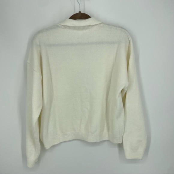 Cloud Ten white knit sweater top Sz L - Picture 4 of 6